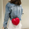 Girls Heart Women Shoulder Chain Messenger Bags Crossbody Handbags (Red)