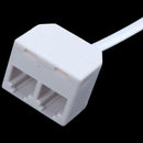 RJ11 6P4C phone splitter 1 male 2 female - white