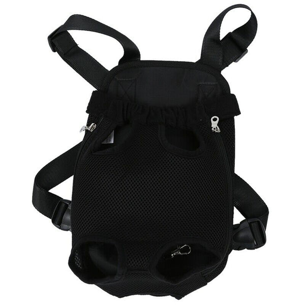 Black Dog Pet Cat Carrier Backpack Bag Net Adjustable M