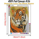 5D DIY Full Round Drill Diamond Painting Tiger Animal Cross Stitch (B1003)