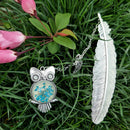 Luminous Night Owl Bookmark Label Read Maker Feather Book Mark Stationery G M3C