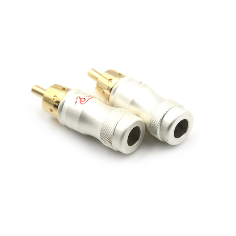4pcs Goldplated RCA Male Plug HIFI Audio Cable Audio Video Connector Adapter FT