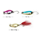 12pcs Spoon Fishing Lures Metal Hard Spinner Baits with Feathers Hooks for Bass
