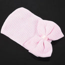 Newborn Baby Hospital Hat Beanie With Bow Cute Soft Sweet Baby Caps (Pink) U2B1