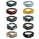 10 Pack Women'S Headbands Boho Flower Printing Twisted Criss Cross Elastic