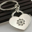 Fashion Lover Heart Rhinestone Inlaid Key Ring Chain Wallet Bag Car Keychai