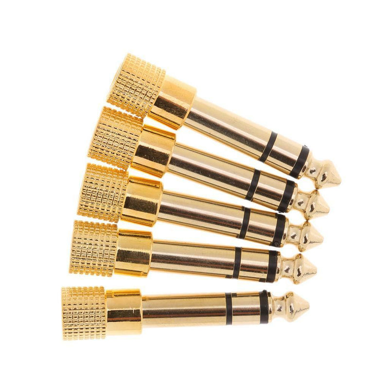 5pieces 6.3mm 1/4" Male Plug to 3.5mm 1/8" Female Jack Stereo Audio Adapter
