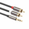 1M 3.5mm Male Jack to 2 RCA Male AUX Analog Stereo Audio Y Adapter Cable Co W3N7