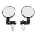 Aluminum Black Folding Bar End Motorcycle Mirrors Right and Left Racer Cafe P2S1