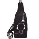 Music Crossbody Bag For Men Usb Charging Shoulder Bag Waterproof Oxford Mal U5L5