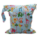 Baby Infant Waterproof Zipper Reusable Cloth Diaper Bag (Multi Animal Patte C2K9