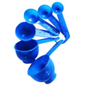 6 Pcs Blue Plastic Measuring Spoons Set Kitchen Tools Spoon Cooking