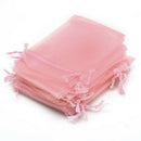 100 Pcs Organza Wedding Favour Bags Jewellery Pouches Pink W8U6