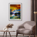 Diamond Painting Lake Island Full Round Rhinestone Picture DIY Set 30x40cm