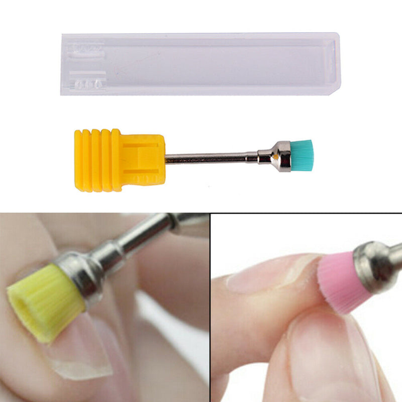 2Pcs Drill Brush Electric Nail Art File Drill Bit For Cleaning Brush Manicure Gw