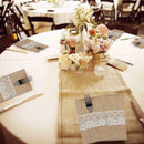 10X Hessian Rustic Burlap Lace Cutlery Holder Bag Wedding Party Table Decor