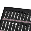 22PCS 304 Stainless Steel Tattoo Tip Needle Tubes Kit Professional Gun Machine