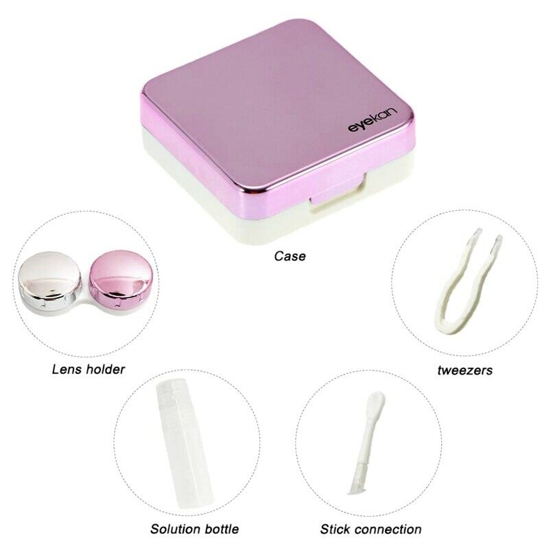 3 Pack Contact Lens Case,Mini Stylish Simple Portable Cases Kit Set Hard Do I5H4