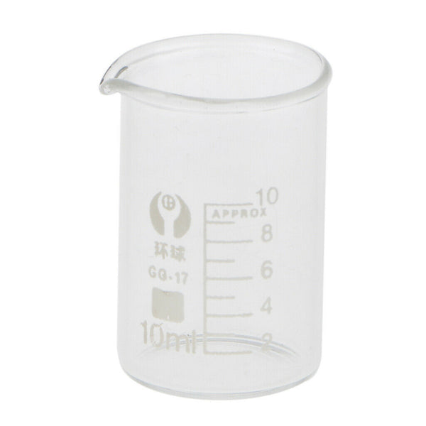 10ml Laboratory Borosilicate Glass Beaker Measuring Cup Lab Glassware