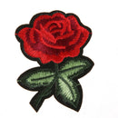 5pcs Red Rose Flower Embroidery Cloth DIY Sewing Iron on Patch(7X5cm)
