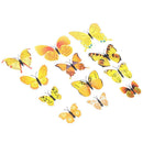 12pcs PVC Butterfly Wall Stickers Wedding Party Butterflies  Decr Yellow