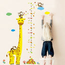 Cartoon Measure Wall Stickers For Kids Rooms Giraffe Monkey Height Chart RulT8Q5