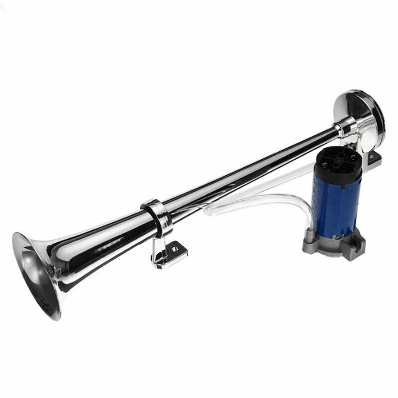 600DB 12V Single Trumpet Train Air Horn Metal Tone Compressor Kit for Car Tr Ew