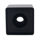 Square Cube Shaped Interview Mic Microphone Flag Station Black