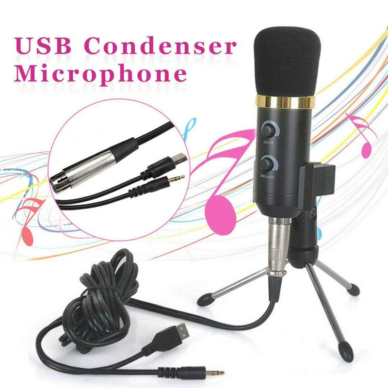 Pro USB Condenser Microphone Studio Sound Recording Mic w/ Stand Tripod
