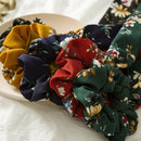 Elegant Women'S Stretch Hair Band Printed Flowers Hair Ring Bow Hair Ring P