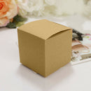 50 Pcs/Set Kraft Paper Square Candy Box with Ribbon DIY Wedding Gift Favor Boxes