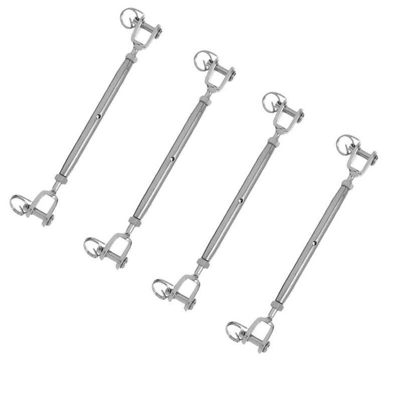 4pcs M5 Stainless Steel Turnbuckle Jaw Wire Rope Fork Rigging Screws 136mm