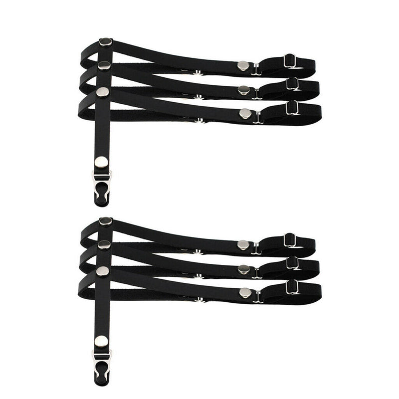 2pcs Punk Rivet Garters Belt 3 Straps Leg Ring Band Adjustable Suspenders Leg