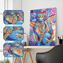 Diy 5D Special Shaped Diamond Painting Colorful Cat Diamond Embroidery Rhin F4G2