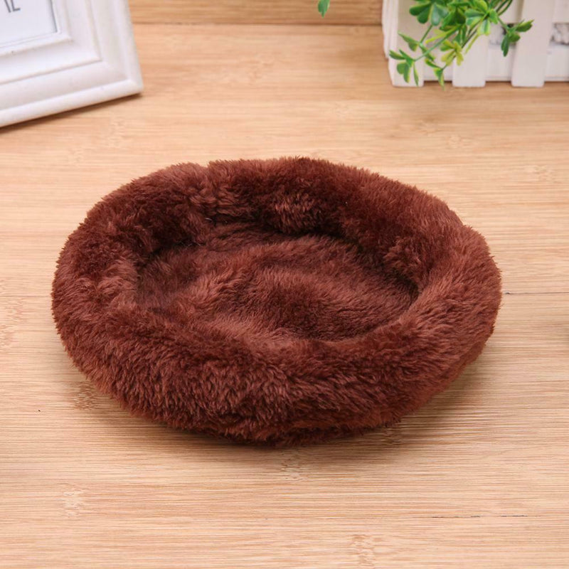 Animal Pet Hamster House Bed Washable Winter Warm Soft Mat(Dark Brown)(L) A
