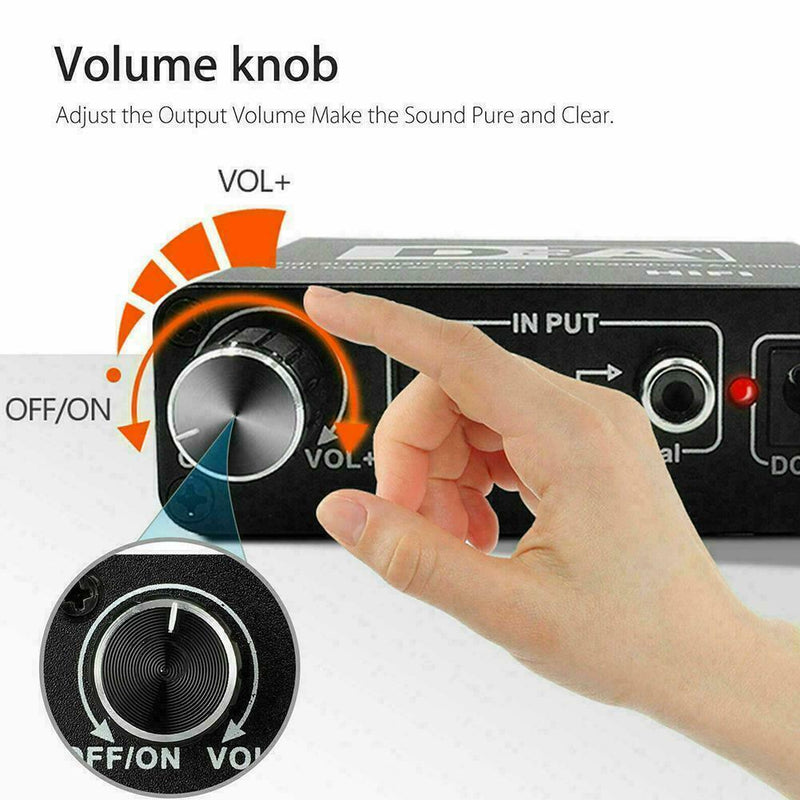 Digital Optical Toslink Coaxial Digital to Analog Audio Converter RCA Adapt Z7V9