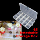 15 Detachable Clear Plastic Divided Storage Box Rhinestone  Nail Art Tips