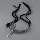 1920s Flapper Headband  Inspired Headpiece Retro Hair Accessory Black