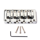For Bass Guitar L Shape Saddle Parts String Spacing 19mm Chrome 4 String Bridge