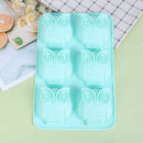 Food Grade Soft Silicone Handmade Ice Mold Six Owls Soap Molds for Soap Mak3 Gw