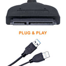 USB 3.0 To SATA 22 Pin 2.5 Inch Hard Disk Drive SSD Adapter Connector Cable 3C