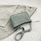 Women Simple PU Leather Handbag Chain Travel Shoulder Totes Bag (Green)