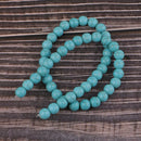 Wholesale Round Blue Turquoise Stone Spacer Beads DIY Jewelry Making 15"