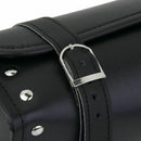 Motorcycle Bag Pouch Saddle Bag PU Leather Luggage Tool Roll Bag Black C8V6