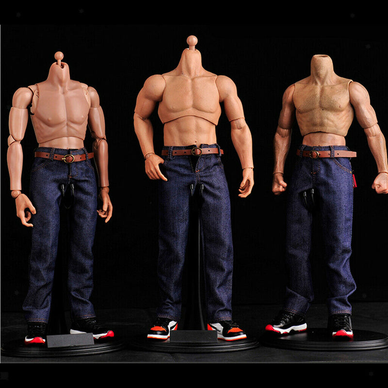 1/6 Scale Male Classic Denim Jeans Pants for 12'' Action Figures Body 2pcs