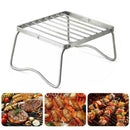 Stainless Steel Foldable BBQ Stand Portable Barbecue Grill-Holder Camping P U8M1