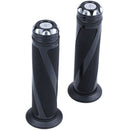 7/8 CNC Motorcycle Grips Handlebar Gel Aluminum Rubber Black