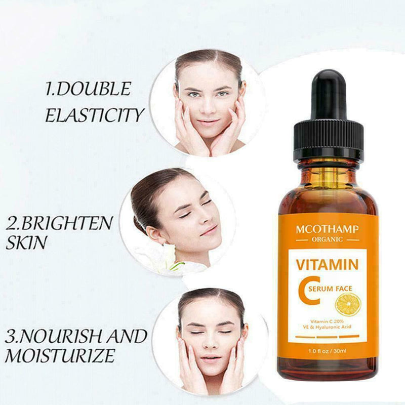 30ml Natural Vitamin C Skin, Face Serum + Anti Ageing & Retinol, Vit U6Z7