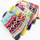 1 Pair Womens Thicken Warm Socks Boho Winter Mid High Socks Random Color Re Z8G1
