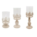 2x Metal Pillar Candlestick with Glass Dome for Home Wedding DIY Decoration